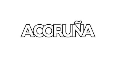 un coruña en el España emblema. el diseño caracteristicas un geométrico estilo, vector ilustración con negrita tipografía en un moderno fuente. el gráfico eslogan letras.