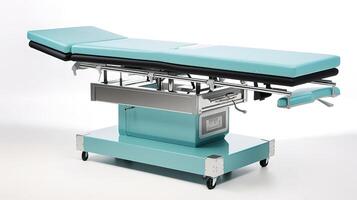 Modern surgical table. Generative Ai photo