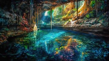 Ik-Kil Cenote, Chichen Itza, Mexico. photo
