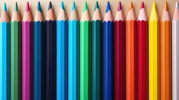 Back of colored pencils, Bright color. photo