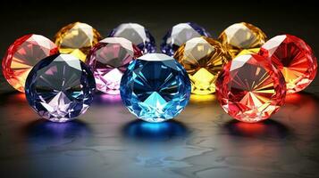 Jewel diamond crystals. gemstone diamond gem, game jewelry luxury stone. Generative Ai photo
