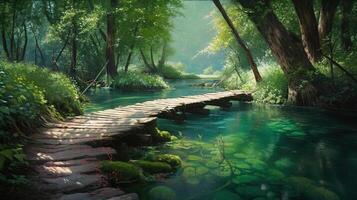 Plitvice, Croatie, Bright color. photo