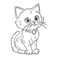 Cute Kitten Outline ,good for graphic design resources, stickers, prints, decorative assets, posters, and more. vector