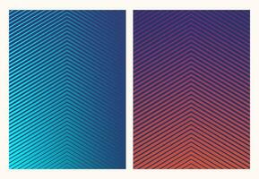 Poster with geometric lines and gradient. Minimal covers design. Colorful halftone gradients. vector