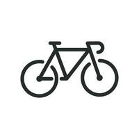 Bicycle icon in flat style. Bike vector illustration on white isolated background. Cycling business concept.