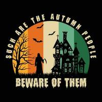 such are the autumn people halloween tshirt Design vector