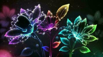 minimalistisch Frühling Blume Dekoration im Gradient Neon- Farben video