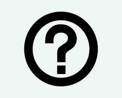 Round Question Mark Icon. Help FAQ Query Information Info Counter Navigation Circle Sign Symbol Black Artwork Graphic Illustration Clipart EPS Vector