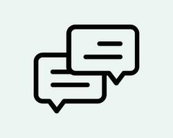 Dialogue Icon. Talk Communication Discuss Message Speak Talk Conversation Comment Opinion. Black White Sign Symbol Artwork Graphic Clipart EPS Vector