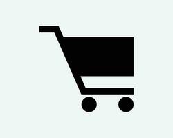 Grocery Cart Icon. Shopping Trolley Online Retail Commerce Shop Purchase Store Buy Sign Symbol Black Artwork Graphic Illustration Clipart EPS Vector