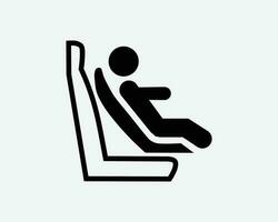 adelante frente a niño asiento niños coche vehículo la seguridad negro blanco silueta firmar símbolo icono vector gráfico clipart ilustración obra de arte pictograma