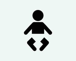 infantil bebé recién nacido niño niños niño niños palo figura negro blanco silueta firmar símbolo icono gráfico clipart obra de arte ilustración pictograma vector