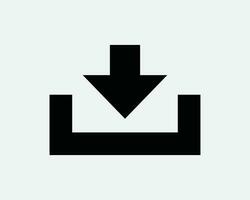Download Icon. Down Arrow Web App Interface Navigation Load File Document Shape Line Symbol Sign Artwork Graphic Illustration Clipart Vector Cricut