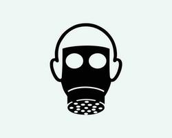 respirador gas máscara la seguridad respiratorio lleno cara proteccion negro blanco silueta símbolo icono firmar gráfico clipart obra de arte ilustración pictograma vector