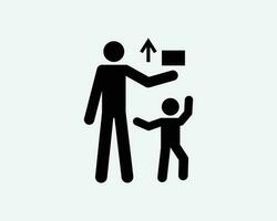 Keep Out of Reach of Children Child Kid Safety Safe Black White Silhouette Symbol Icon Sign Graphic Clipart Artwork Illustration Pictogram Vector