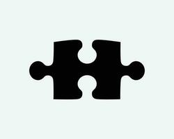 Puzzle Piece Icon. Jigsaw Part Game Toy Strategy Match Challenge Skill Assemble Maze Sign Symbol Black Artwork Graphic Illustration Clipart EPS Vector