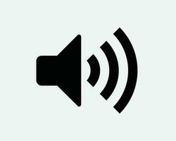 max volumen icono. ruidoso altavoz incrementar arriba sonido símbolo. máximo audio estéreo signo. negro y blanco vector gráfico ilustración clipart cricut separar