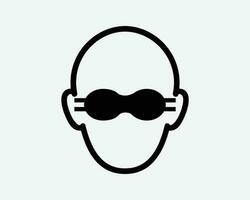 protector ojo gafas de protección proteccion ciego hombre Gafas de sol negro blanco silueta firmar símbolo icono clipart gráfico obra de arte pictograma ilustración vector