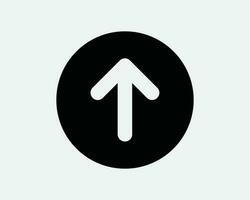 Up Arrow Circle Black Icon. Forward Front North Symbol. Ahead Follow Straight Enter Road Traffic Sign. Upload Vector Graphic Illustration Clipart