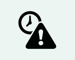 tarde icono. fecha límite hora Temporizador reloj recordatorio alerta expiración fecha símbolo. precaución alarma prisa riesgo error firmar vector gráfico ilustración clipart cricut