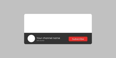 Youtube Channel Name Lower Third. Broadcast Banner for Channel Logo. Vector illustration