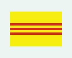 South Vietnam Flag. South Vietnamese National Nation Country Banner Icon Sign Symbol. Yellow Red Artwork Illustration Graphic Clipart EPS Vector