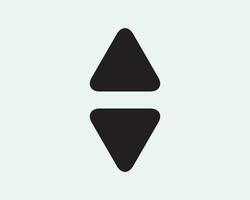 Up Down Triangle Arrow Icon Lift Elevator Button Direction Navigation Front Back. Black and White Sign Symbol Illustration Artwork Clipart EPS Vector