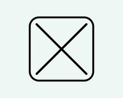 Cross Checkbox Line Icon. X Answer Check Choice Mark Wrong Negative Vote Voting Mark Sign Symbol Black Artwork Graphic Illustration Clipart EPS Vector