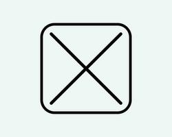 Cross Checkbox Line Icon. X Answer Check Choice Mark Wrong Negative Vote Voting Mark Sign Symbol Black Artwork Graphic Illustration Clipart EPS Vector