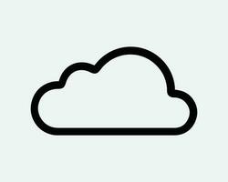 Cloud Line Icon. Weather Cloudy Sky Season Climate Web Server Data Storage. Black White Shape Outline Sign Symbol Artwork Graphic Clipart EPS Vector