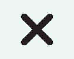 Cross Mark Icon. X Delete Cancel Close Rejected Wrong Error Vote Fail Denied. Black White Sign Symbol Illustration Artwork Graphic Clipart EPS Vector