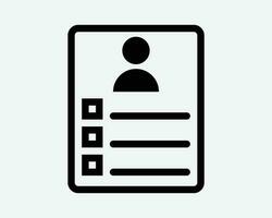 Employee Evaluation Form Icon. Job Resume CV Interview Checklist List Work Contract Sign Symbol Black Artwork Graphic Illustration Clipart EPS Vector