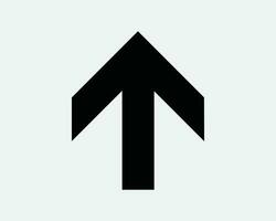 Up Arrow Icon. Upload Upwards Ahead Forward Progress Above Path Route Direction Navigation Black White Sign Symbol Artwork Graphic Clipart EPS Vector