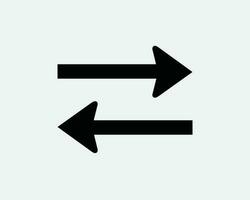 Right and Left Arrow Icon. Direction Navigation Previous Next Two Double Opposite Exchange Black White Sign Symbol Artwork Graphic Clipart EPS Vector