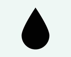Water Droplet Icon. Liquid Drop Drip Rain Wet Oil Raindrop Blood Dripping Tear Shape Sign Symbol Black Artwork Graphic Illustration Clipart EPS Vector