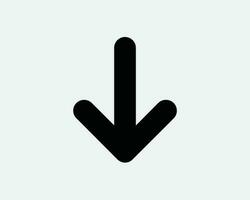 Down Arrow Icon. Below Under Underneath Bottom Downward Sign. Download Reverse Backout Point Pointer Symbol Vector Graphic Illustration Clipart Cricut