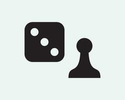 empeñar ajedrez pedazo y dado icono. estrategia juego jugar juego de mesa torneo juego casino icono firmar símbolo obra de arte gráfico ilustración clipart vector