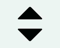 Up Down Arrow Black Icon. Forward Backward Front Back Sign. Above Below Under Point Pointer Direction Symbol. Lift Elevator Button Vector Clipart