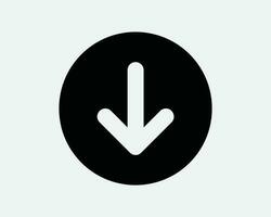 Down Arrow Circle Icon. Below Under Underneath Bottom Downward Round Symbol. Download Reverse Backout Point Pointer Sign Vector Graphic Clipart Cricut