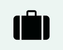 Briefcase Bag Icon. Suitcase Luggage Baggage Suit Brief Case Travel Work Business. Black White Sign Symbol Illustration Artwork Clipart EPS Vector