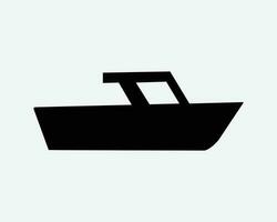 Boat Icon. Ship Yacht Cruise Ocean Vessel Speed Speedboat Motor Motorboat Naval Sea Sign Symbol Black Artwork Graphic Illustration Clipart EPS Vector