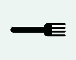 Fork Icon. Silverware Dinning Kitchen Utensil Cutlery Eat Tableware. Black White Sign Symbol Shape Illustration Artwork Graphic Clipart EPS Vector