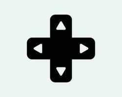 Up Down Left Right Buttons Icons. Play Game Console Control Arrows Arrow Pointer Direction Black White Sign Symbol Artwork Graphic Clipart EPS Vector