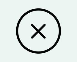 Cross Round Line Icon. Cancel Error X Mark Wrong Stop Off Close Incorrect. Black White Sign Symbol Illustration Artwork Graphic Clipart EPS Vector