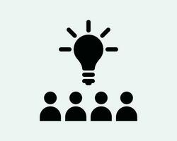 Collective Idea Icon. Team Teamwork Brainstorm Lightbulb Group Collaboration Solution Sign Symbol Artwork Graphic Illustration Clipart Vector Cricut