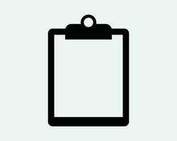 Clipboard Icon. Clip Board Empty Blank Paper Document Report Form Notepad. Black White Sign Symbol Illustration Artwork Graphic Clipart EPS Vector