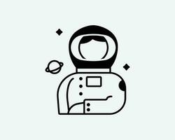 Astronaut Icon. Space Man Spaceman Science Cosmos Universe Galaxy Cosmonaut Suit Sign Symbol Black Artwork Graphic Illustration Clipart EPS Vector