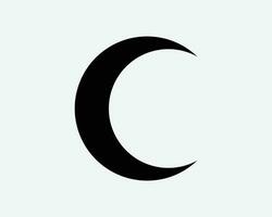 creciente símbolo lunar Luna forma islam islámico musulmán emblema primero ayuda negro y blanco firmar icono vector gráfico clipart ilustración obra de arte pictograma