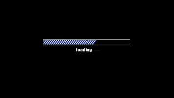 Alpha channel,Blue and white stripes loading Progress bar animation video