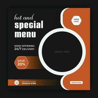 special menu concept banner template design. Discount abstract promotion layout design template vector